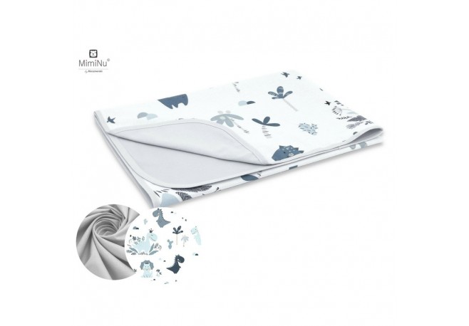 MimiNu - Paturica moale cu doua fete Dimensiune 75x100 cm Din bumbac certificat Oeko Tex Standard 100 Dino Granat