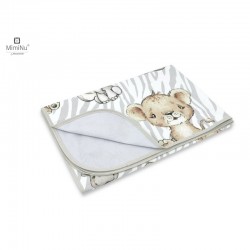 MimiNu - Paturica moale cu doua fete Dimensiune 75x100 cm Din bumbac certificat Oeko Tex Standard 100 Safari Natural