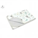 MimiNu - Paturica moale cu doua fete Dimensiune 75x100 cm Din bumbac certificat Oeko Tex Standard 100 Forest Friends Mint