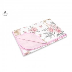MimiNu - Paturica moale cu doua fete Dimensiune 75x100 cm Din bumbac certificat Oeko Tex Standard 100 Sweet Deer Pink