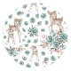 MimiNu - Paturica moale cu doua fete Dimensiune 75x100 cm Din bumbac certificat Oeko Tex Standard 100 Sweet Deer Mint