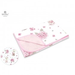 MimiNu - Paturica moale cu doua fete Dimensiune 75x100 cm Din bumbac certificat Oeko Tex Standard 100 Design Pink Ballerina