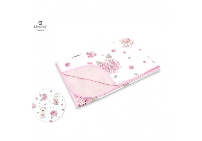 MimiNu - Paturica moale cu doua fete Dimensiune 75x100 cm Din bumbac certificat Oeko Tex Standard 100 Design Pink Ballerina