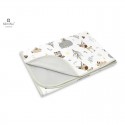 MimiNu - Paturica moale cu doua fete Dimensiune 75x100 cm Din bumbac certificat Oeko Tex Standard 100 Forest Friends Beige