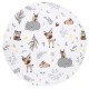 MimiNu - Paturica moale cu doua fete Dimensiune 75x100 cm Din bumbac certificat Oeko Tex Standard 100 Forest Friends Beige