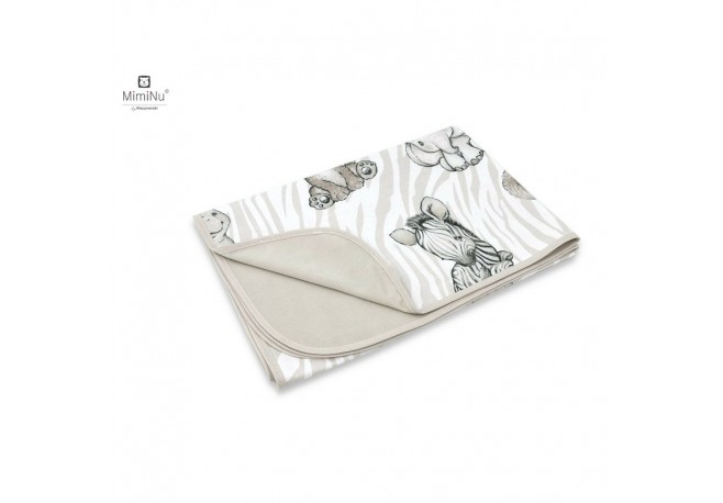 MimiNu - Paturica moale cu doua fete Dimensiune 75x100 cm Din bumbac certificat Oeko Tex Standard 100 Safari Beige