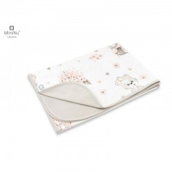 MimiNu - Paturica moale cu doua fete Dimensiune 75x100 cm Din bumbac certificat Oeko Tex Standard 100 Design Powdery Pink Baller