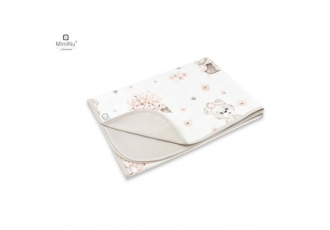 MimiNu - Paturica moale cu doua fete Dimensiune 75x100 cm Din bumbac certificat Oeko Tex Standard 100 Design Powdery Pink Baller