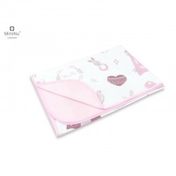 MimiNu - Paturica moale cu doua fete Dimensiune 75x100 cm Din bumbac certificat Oeko Tex Standard 100 Baby Shower Pink
