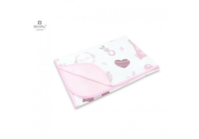 MimiNu - Paturica moale cu doua fete Dimensiune 75x100 cm Din bumbac certificat Oeko Tex Standard 100 Baby Shower Pink