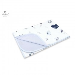 MimiNu - Paturica moale cu doua fete Dimensiune 75x100 cm Din bumbac certificat Oeko Tex Standard 100 Baby Shower Blue