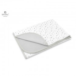 MimiNu - Paturica moale cu doua fete Dimensiune 75x100 cm Din bumbac certificat Oeko Tex Standard 100 Mini Gray Stars