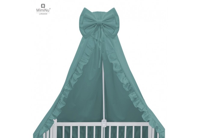 MimiNu - Baldachin pentru patut cu funda si volanas 210x145 cm Material certificat Oeko Tex Standard 100 Colectia Royal Nepal Gr