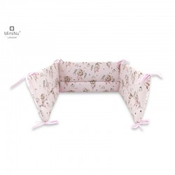 MimiNu - Aparatoare pentru patut 120x60 cm Din bumbac certificat Oeko Tex Standard 100 Cu inaltimea de 30 cm Cu panglici Design 