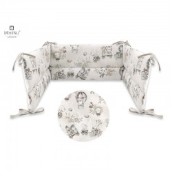 MimiNu - Aparatoare pentru patut 120x60 cm Din bumbac certificat Oeko Tex Standard 100 Cu inaltimea de 30 cm Cu panglici Design 