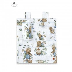 MimiNu - Organizator pentru patut si leagan Din bumbac certificat Oeko Tex Standard 100 Cu 3 compartimente 53x46 cm Design Let\'