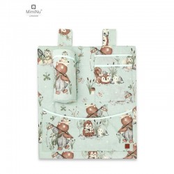 MimiNu - Organizator pentru patut si leagan Din bumbac certificat Oeko Tex Standard 100 Cu 3 compartimente 53x46 cm Design Let\'