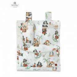 MimiNu - Organizator pentru patut si leagan Din bumbac certificat Oeko Tex Standard 100 Cu 3 compartimente 53x46 cm Design Pirat