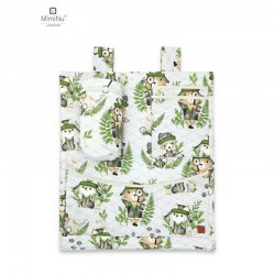 MimiNu - Organizator pentru patut si leagan Din bumbac certificat Oeko Tex Standard 100 Cu 3 compartimente 53x46 cm Design Detec