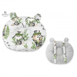 MimiNu - Perna bebelusi Ursulet Multifunctionala Cu doua fete Tesatura pufoasa minky si bumbac Materiale certificate Oeko Tex St