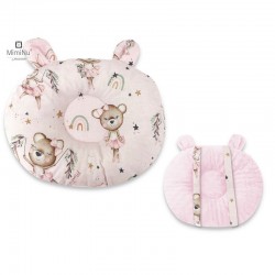 MimiNu - Perna bebelusi Ursulet Multifunctionala Cu doua fete Tesatura pufoasa minky si bumbac Materiale certificate Oeko Tex St