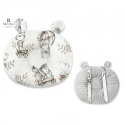 MimiNu - Perna bebelusi Ursulet Multifunctionala Cu doua fete Tesatura pufoasa minky si bumbac Materiale certificate Oeko Tex St