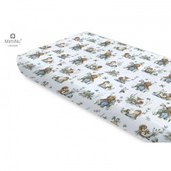 Miminu - Cearceaf cu elastic Din bumbac certificat Oeko Tex Standard 100 Pentru pat 160x80 cm Design Let\'s Go Blue