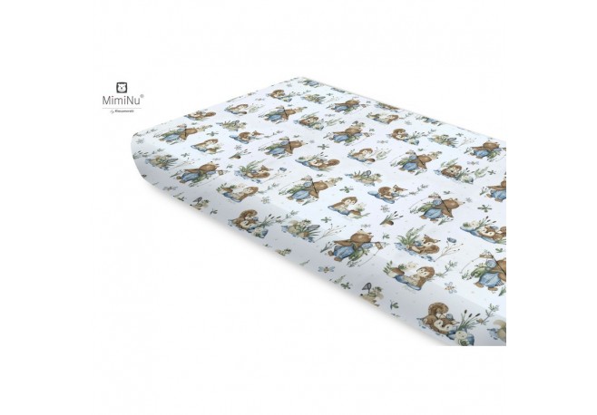 Miminu - Cearceaf cu elastic Din bumbac certificat Oeko Tex Standard 100 Pentru pat 160x80 cm Design Let\'s Go Blue