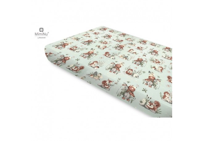 Miminu - Cearceaf cu elastic Din bumbac certificat Oeko Tex Standard 100 Pentru pat 160x80 cm Design Let\'s Go Natural