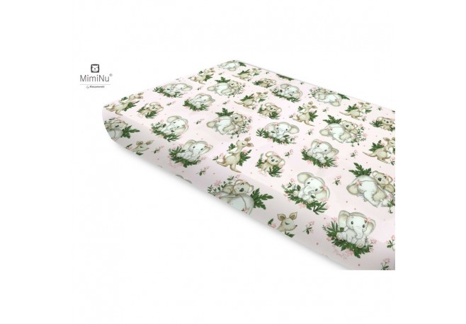 Miminu - Cearceaf cu elastic Din bumbac certificat Oeko Tex Standard 100 Pentru pat 160x80 cm Design Baby Animals
