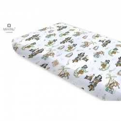 Miminu - Cearceaf cu elastic Din bumbac certificat Oeko Tex Standard 100 Pentru pat 160x80 cm Design Pirates Blue