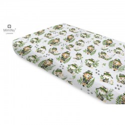 Miminu - Cearceaf cu elastic Din bumbac certificat Oeko Tex Standard 100 Pentru pat 160x80 cm Design Detective Natural