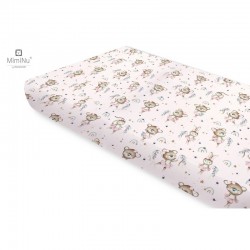 Miminu - Cearceaf cu elastic Din bumbac certificat Oeko Tex Standard 100 Pentru pat 160x80 cm Design Little Ballerina Pink