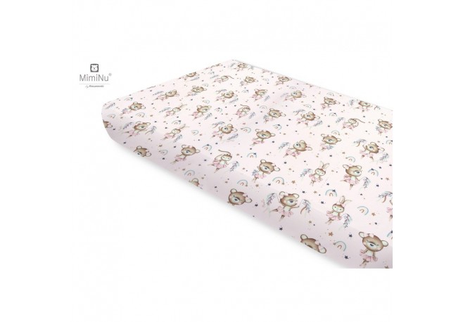 Miminu - Cearceaf cu elastic Din bumbac certificat Oeko Tex Standard 100 Pentru pat 160x80 cm Design Little Ballerina Pink