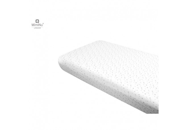 Miminu - Cearceaf cu elastic Din bumbac certificat Oeko Tex Standard 100 Pentru pat 160x80 cm Mini Gray Stars