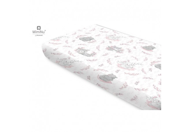 Miminu - Cearceaf cu elastic Din bumbac certificat Oeko Tex Standard 100 Pentru pat 160x80 cm Lulu Rose