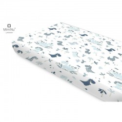 Miminu - Cearceaf cu elastic Din bumbac certificat Oeko Tex Standard 100 Pentru pat 160x80 cm Dino Granat