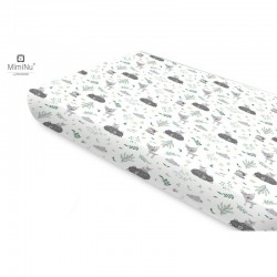 Miminu - Cearceaf cu elastic Din bumbac certificat Oeko Tex Standard 100 Pentru pat 160x80 cm Forest Friends Mint