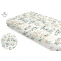 Miminu - Cearceaf cu elastic Din bumbac certificat Oeko Tex Standard 100 Pentru pat 160x80 cm Design Zoo On Bikes Nugat