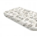 Miminu - Cearceaf cu elastic Din bumbac certificat Oeko Tex Standard 100 Pentru pat 160x80 cm Design Zoo On Bikes Beige