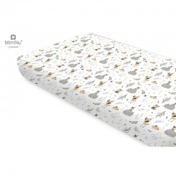 Miminu - Cearceaf cu elastic Din bumbac certificat Oeko Tex Standard 100 Pentru pat 160x80 cm Forest Friends Beige