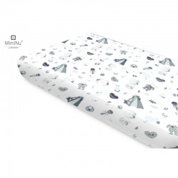 Miminu - Cearceaf cu elastic Din bumbac certificat Oeko Tex Standard 100 Pentru pat 160x80 cm Baby Shower Blue