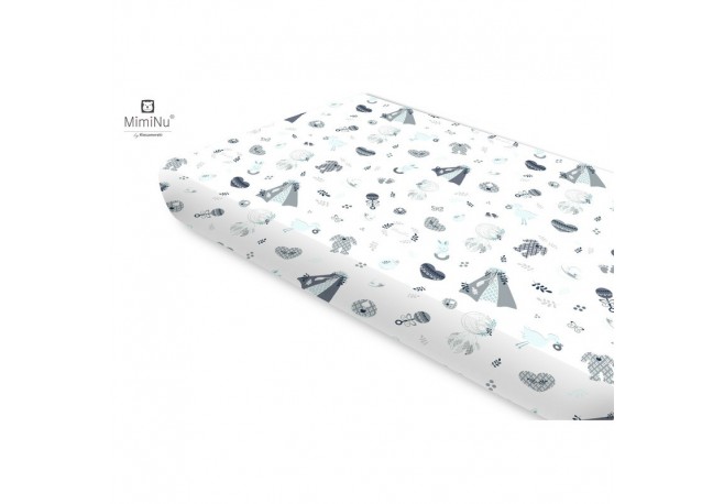 Miminu - Cearceaf cu elastic Din bumbac certificat Oeko Tex Standard 100 Pentru pat 160x80 cm Baby Shower Blue