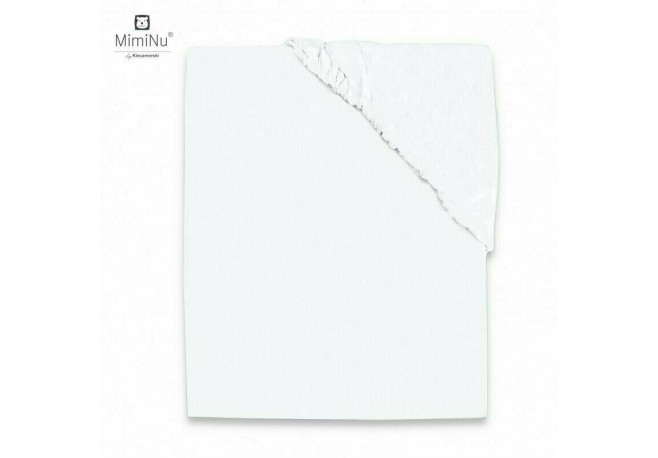 MimiNu - Cearceaf Jerse cu elastic Pentru pat 160x80 cm Material certificat Oeko Tex Standard 100 White