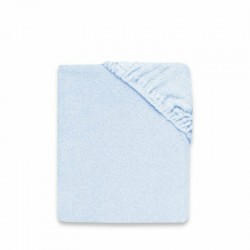 MimiNu - Cearceaf cu elastic Pentru pat 160x80 cm Din terry Material certificat Oeko Tex Standard 100 Light Blue
