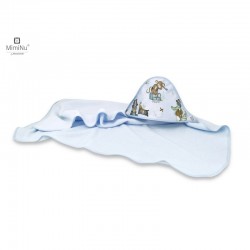 MimiNu - Prosop mare cu gluga Dimensiune 100x100 cm Din bumbac si thermo fleece Materiale certificate Oeko Tex Standard 100 Desi