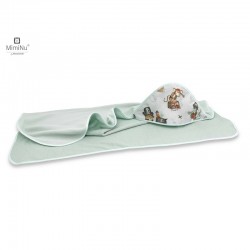 MimiNu - Prosop mare cu gluga Dimensiune 100x100 cm Din bumbac si thermo fleece Materiale certificate Oeko Tex Standard 100 Desi