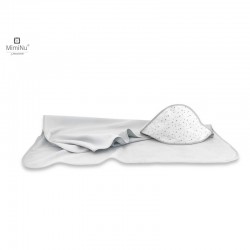 MimiNu - Prosop mare cu gluga Dimensiune 100x100 cm Din bumbac si thermo fleece Materiale certificate Oeko Tex Standard 100 Mini