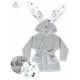 MimiNu - Halat de baie cu urechi 5 - 7 ani Moale Cu buzunare Cu cordon Din bumbac si thermo fleece Materiale certificate Oeko Te
