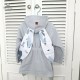 MimiNu - Halat de baie cu urechi 5 - 7 ani Moale Cu buzunare Cu cordon Din bumbac si thermo fleece Materiale certificate Oeko Te